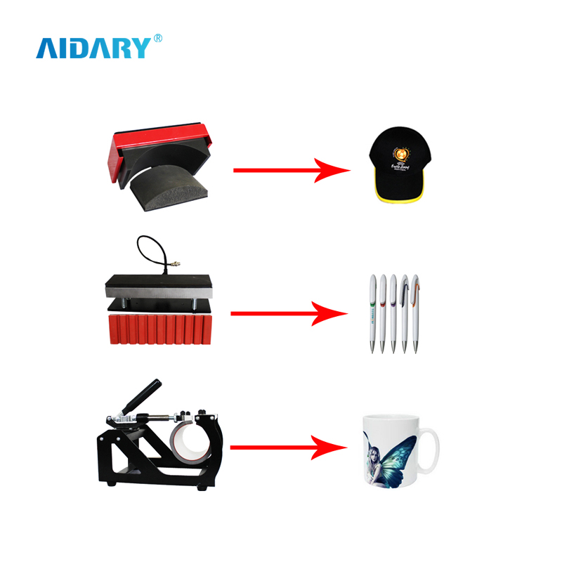 AIDARY 自动开口马克杯 T 恤笔 4 合 1 升华热压机 AP1901