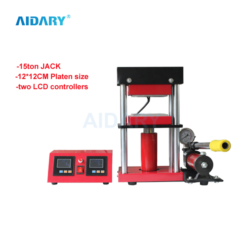 AIDARY 高品质双加热干压花树脂杯垫15 吨液压松香机 