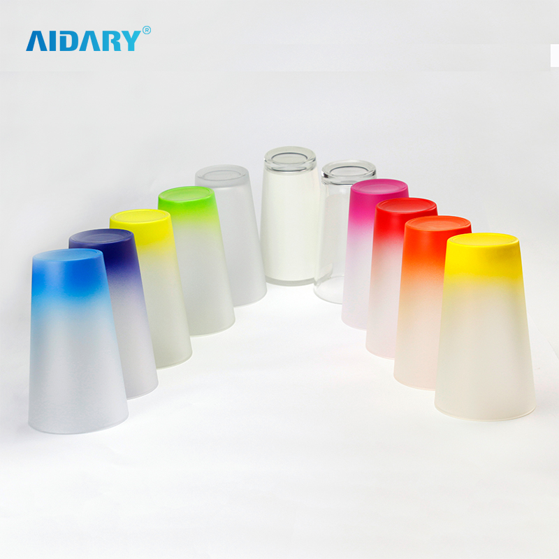 AIDARY 升华 17 盎司渐变彩色沙色玻璃锥形马克杯
