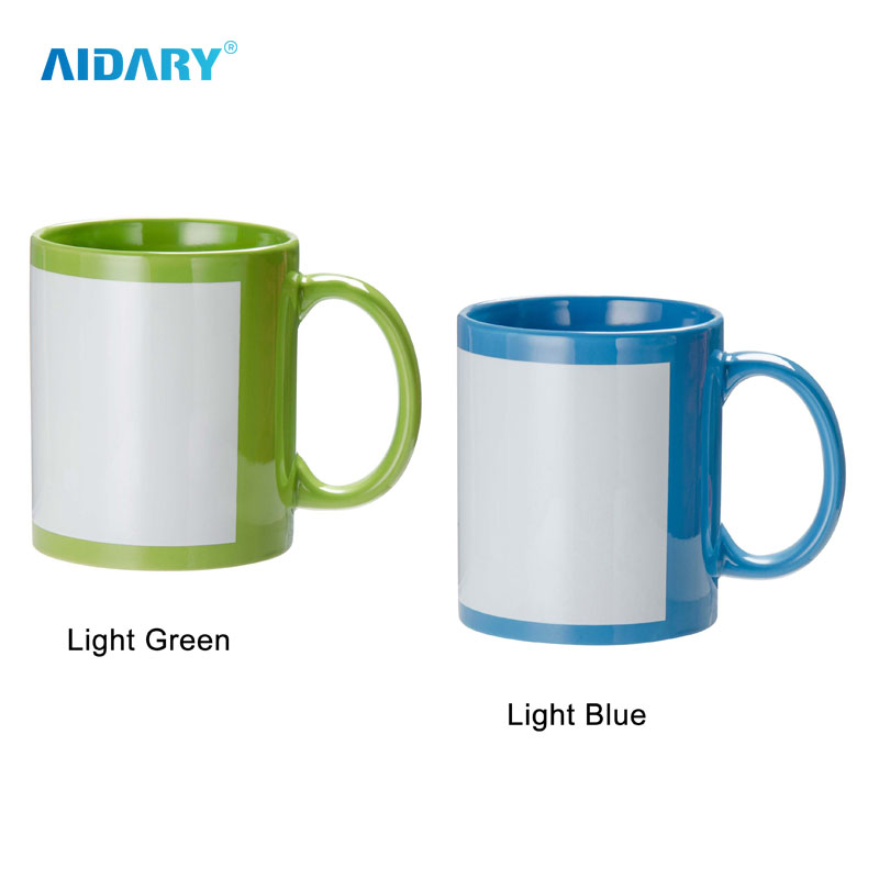 AIDARY 11oz 升华全彩色马克杯带白色贴片