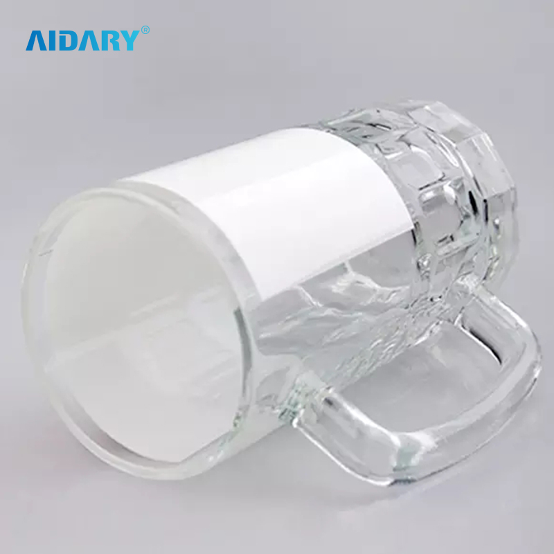 AIDARY 升华玻璃啤酒杯带白色贴片