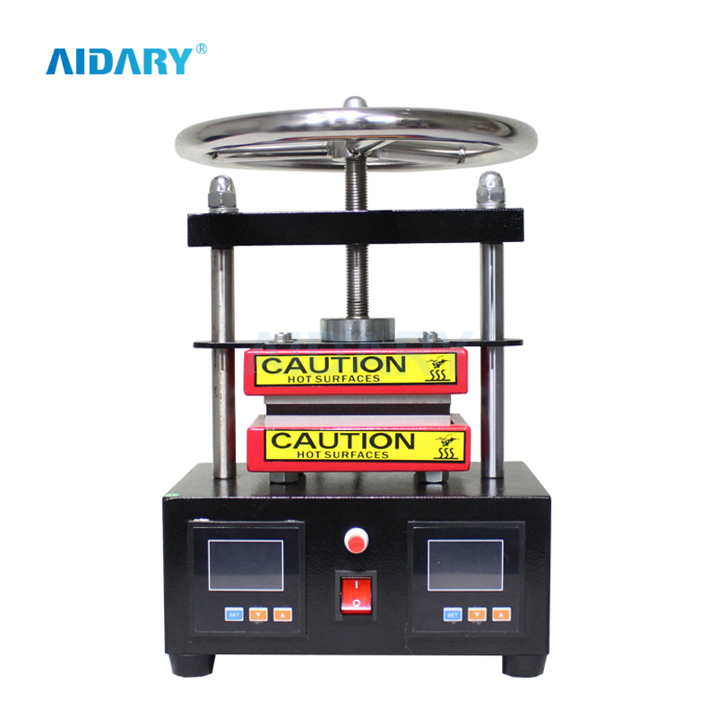 AIDARY 双加热压板手动捻松香压力机 1-2 吨压力 CK220